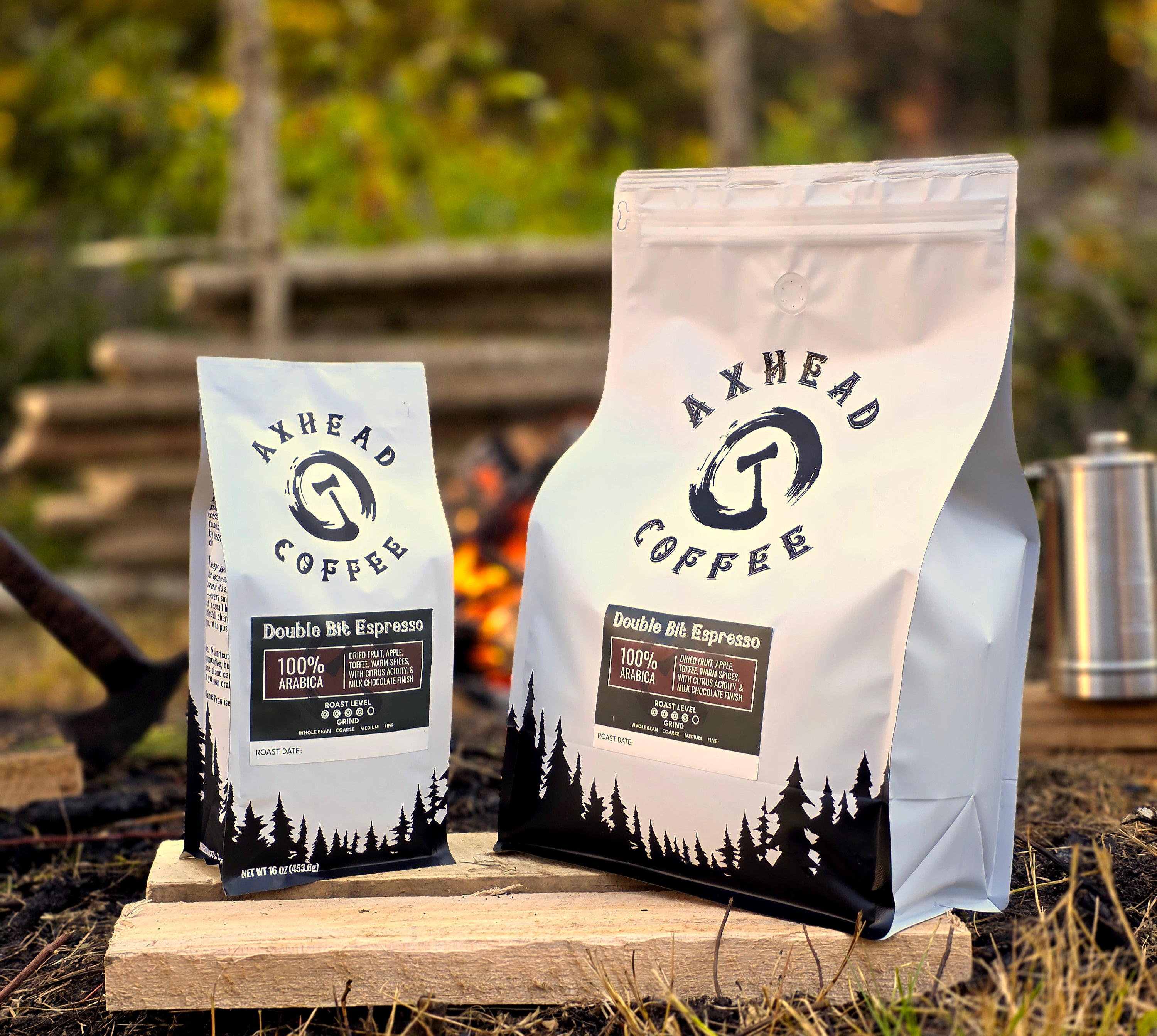 Double Bit Espresso Blend – 1 lb – 5 lb Bag – Axhead Coffee Roasters