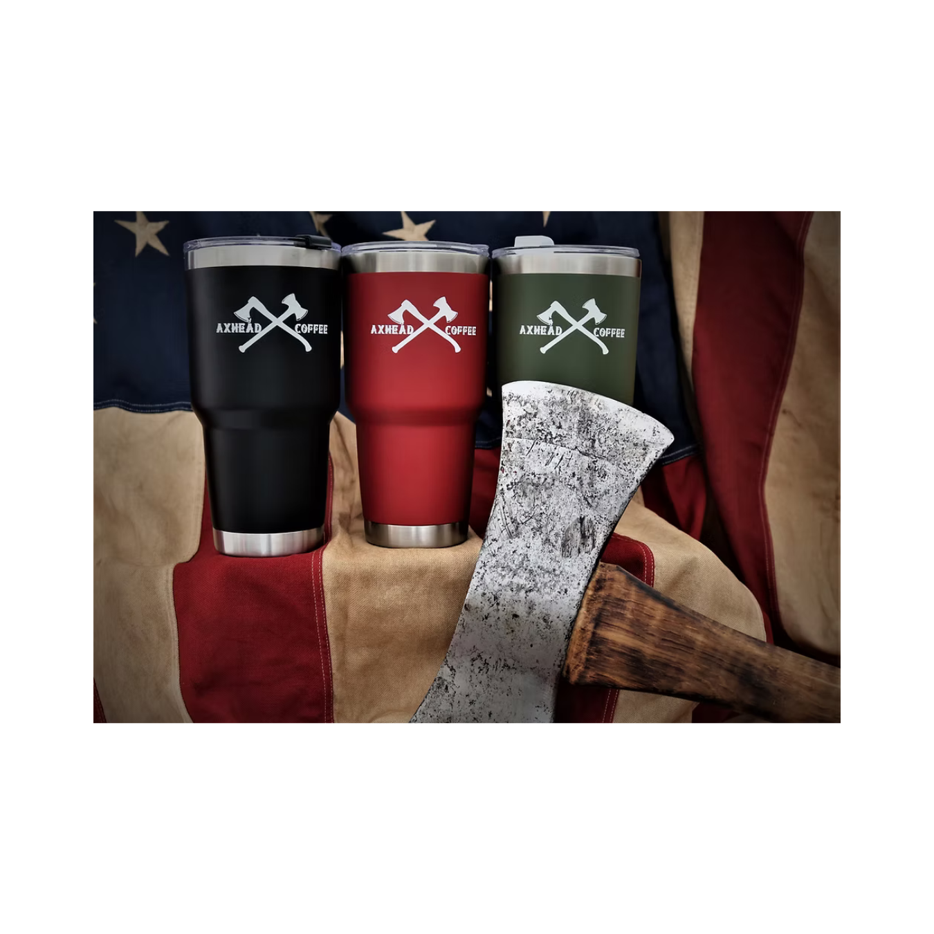 Axhead Tumbler with Handle and Straw